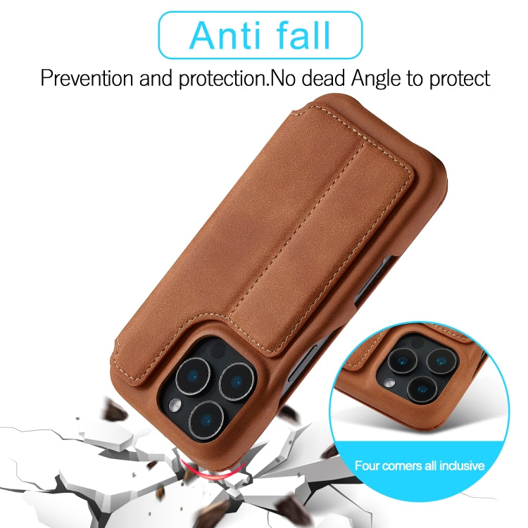 For iPhone 15 Pro Max LC.IMEEKE Hon Ancient Series Flip Leather Phone Case(Brown) - iPhone 15 Pro Max Cases by LC.IMEEKE | Online Shopping South Africa | PMC Jewellery | Buy Now Pay Later Mobicred