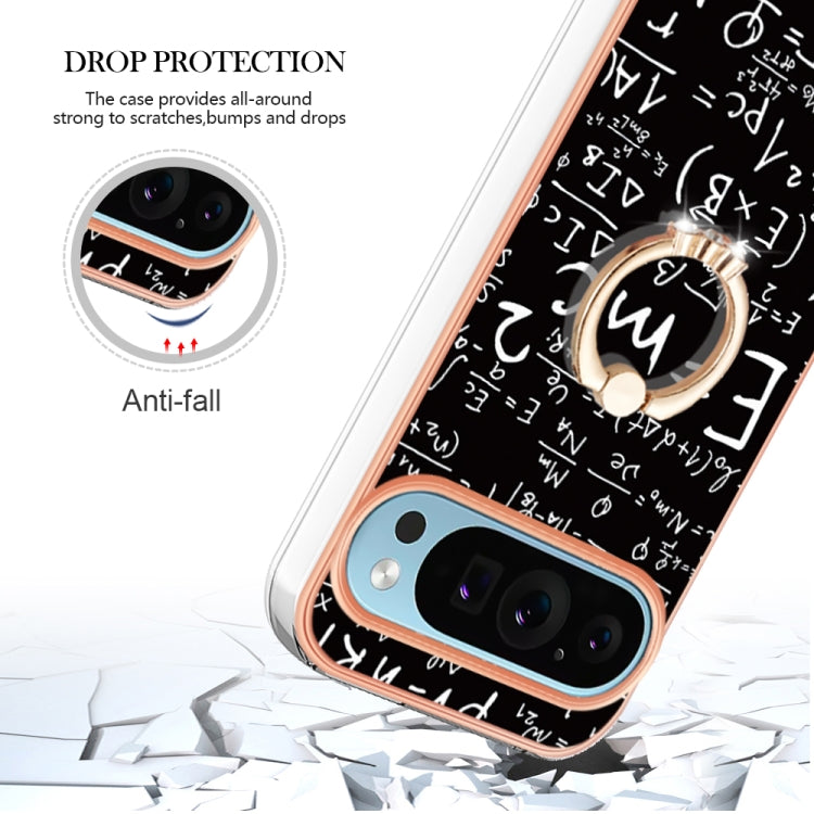 For Google Pixel 9 / 9 Pro Electroplating Dual-side IMD Phone Case with Ring Holder(Equation) - Google Cases by PMC Jewellery | Online Shopping South Africa | PMC Jewellery | Buy Now Pay Later Mobicred