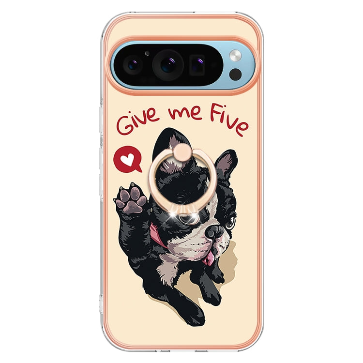 For Google Pixel 9 / 9 Pro Electroplating Dual-side IMD Phone Case with Ring Holder(Lucky Dog) - free shipping - PMC TechLife - Order now!