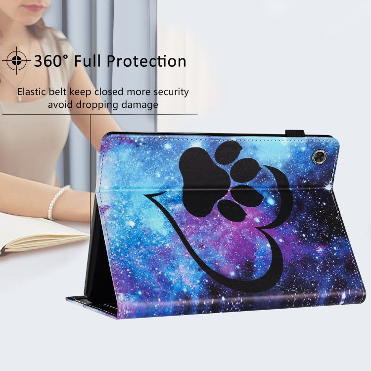 For Lenovo Tab M10 Plus 3rd Gen Sewing Litchi Texture Smart Leather Tablet Case(Footprint) - Lenovo by PMC TechLife | Online Shopping South Africa | PMC TechLife | Buy Now Pay Later Mobicred