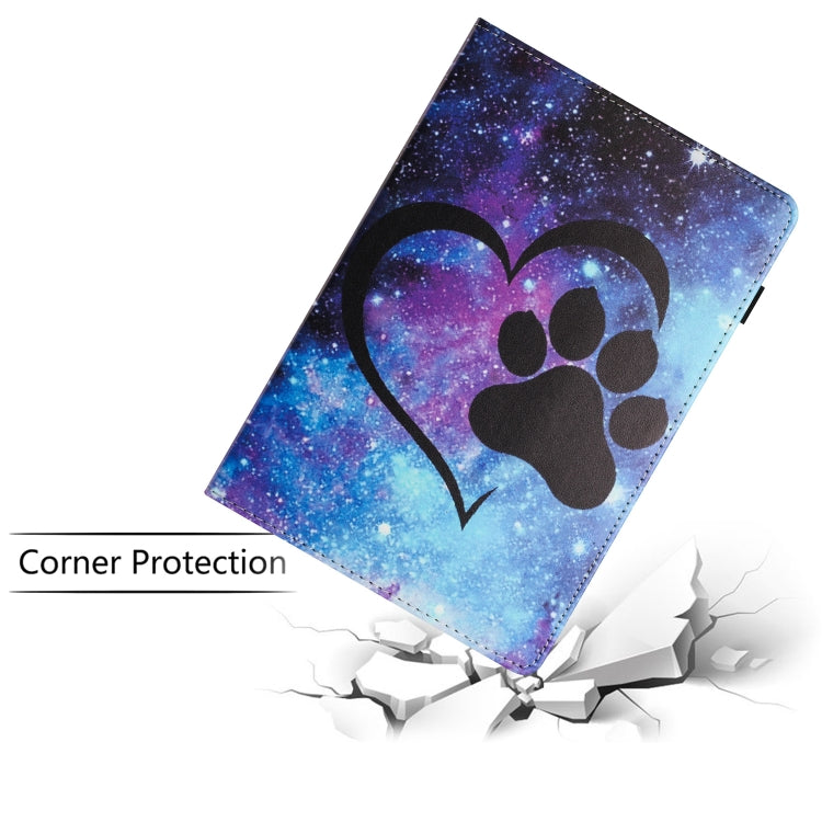 For Huawei MediaPad T5 10 Sewing Litchi Texture Smart Leather Tablet Case(Footprint) - Huawei by PMC TechLife | Online Shopping South Africa | PMC TechLife | Buy Now Pay Later Mobicred
