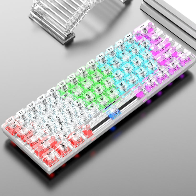 XUNFOX K30 Transparent 61-Keys Blacklit Wired Mechanical Keyboard, Cable Length: 1.5m(White) - Wired Keyboard by PMC Jewellery | Online Shopping South Africa | PMC Jewellery | Buy Now Pay Later Mobicred