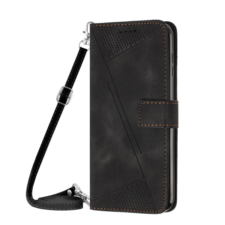 For OPPO A38 Dream Triangle Leather Phone Case with Lanyard(Black) - A38 Cases by PMC TechLife | Online Shopping South Africa | PMC TechLife | Buy Now Pay Later Mobicred