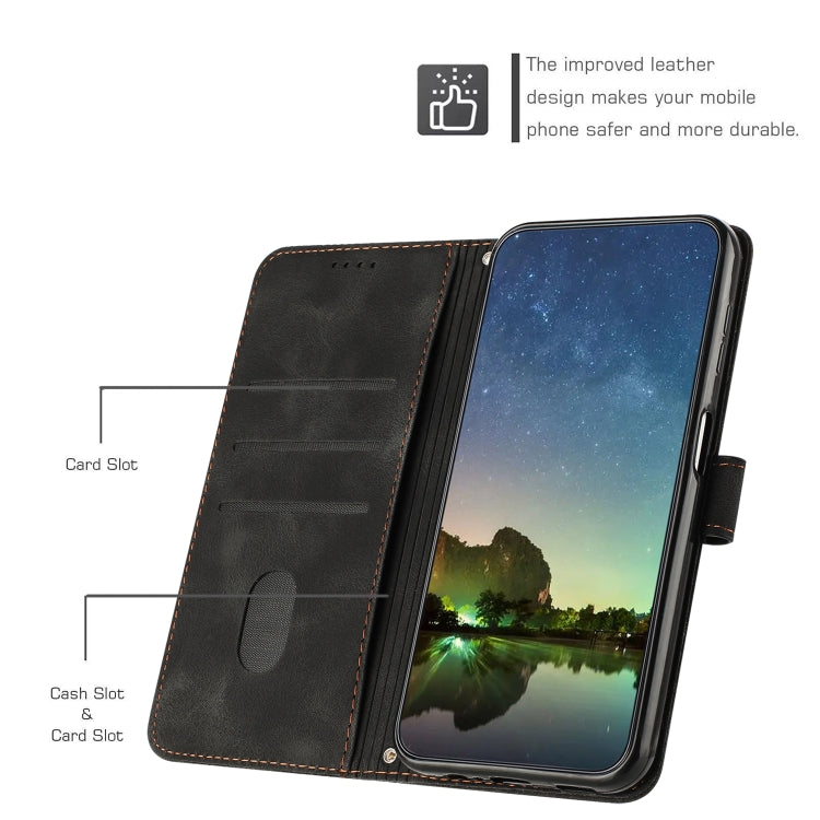 For OPPO A38 Dream Triangle Leather Phone Case with Lanyard(Black) - A38 Cases by PMC TechLife | Online Shopping South Africa | PMC TechLife | Buy Now Pay Later Mobicred