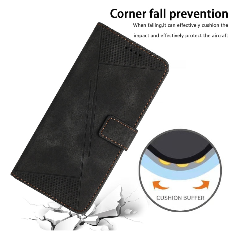 For OPPO A38 Dream Triangle Leather Phone Case with Lanyard(Black) - A38 Cases by PMC TechLife | Online Shopping South Africa | PMC TechLife | Buy Now Pay Later Mobicred