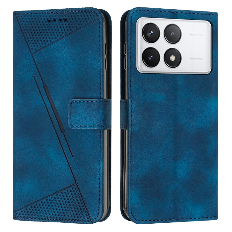 For Xiaomi Redmi K70 / K70 Pro Dream Triangle Leather Phone Case with Lanyard(Blue) - K70 Pro Cases by PMC Jewellery | Online Shopping South Africa | PMC Jewellery | Buy Now Pay Later Mobicred