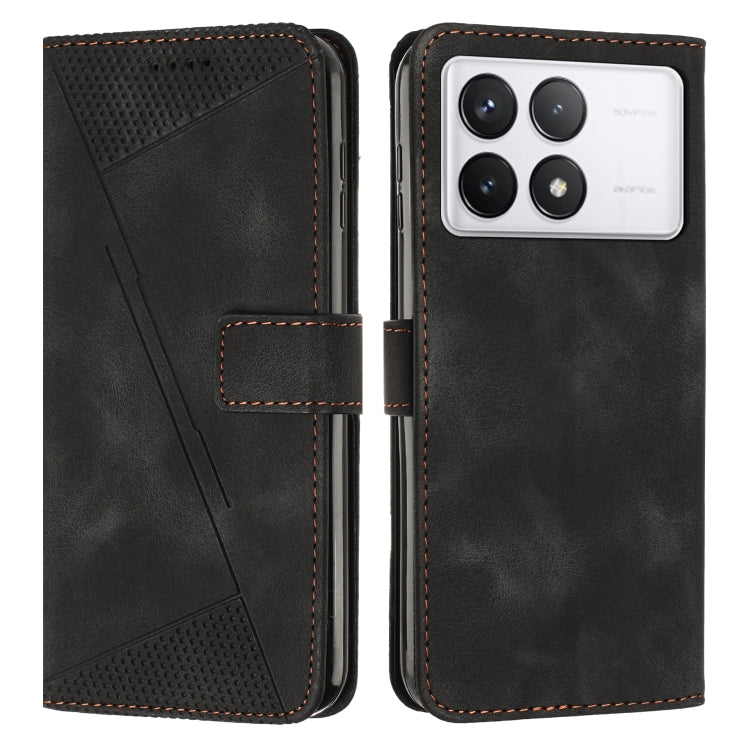 For Xiaomi Redmi K70 / K70 Pro Dream Triangle Leather Phone Case with Lanyard(Black) - K70 Pro Cases by PMC Jewellery | Online Shopping South Africa | PMC Jewellery | Buy Now Pay Later Mobicred