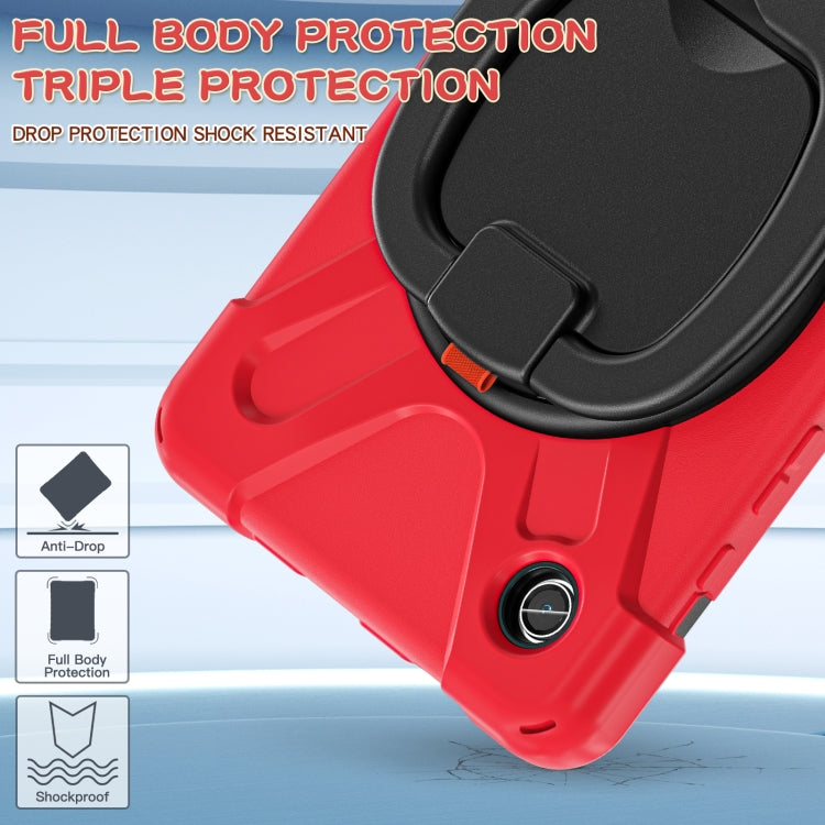 For Samsung Galaxy Tab A9 Silicone Hybrid PC Tablet Case with Holder & Shoulder Strap(Red) - Galaxy Tab A9 by PMC Jewellery | Online Shopping South Africa | PMC Jewellery