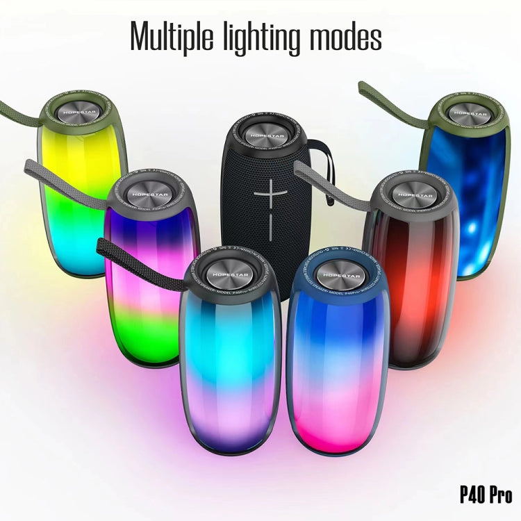 HOPESTAR P40 Pro IPX6 Waterproof RGB Light Wireless Bluetooth Speaker(Black) - free shipping - PMC Jewellery - Order now!