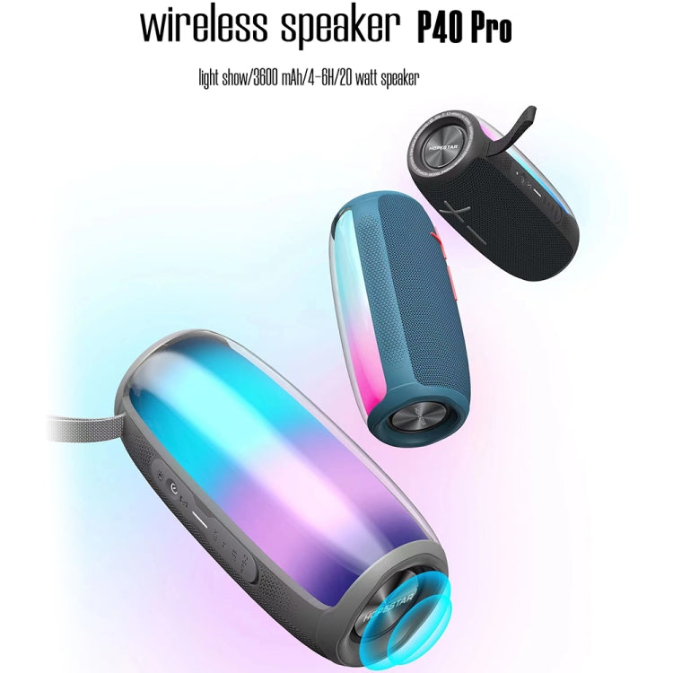 HOPESTAR P40 Pro IPX6 Waterproof RGB Light Wireless Bluetooth Speaker(Blue) - Waterproof Speaker by HOPESTAR | Online Shopping South Africa | PMC Jewellery | Buy Now Pay Later Mobicred