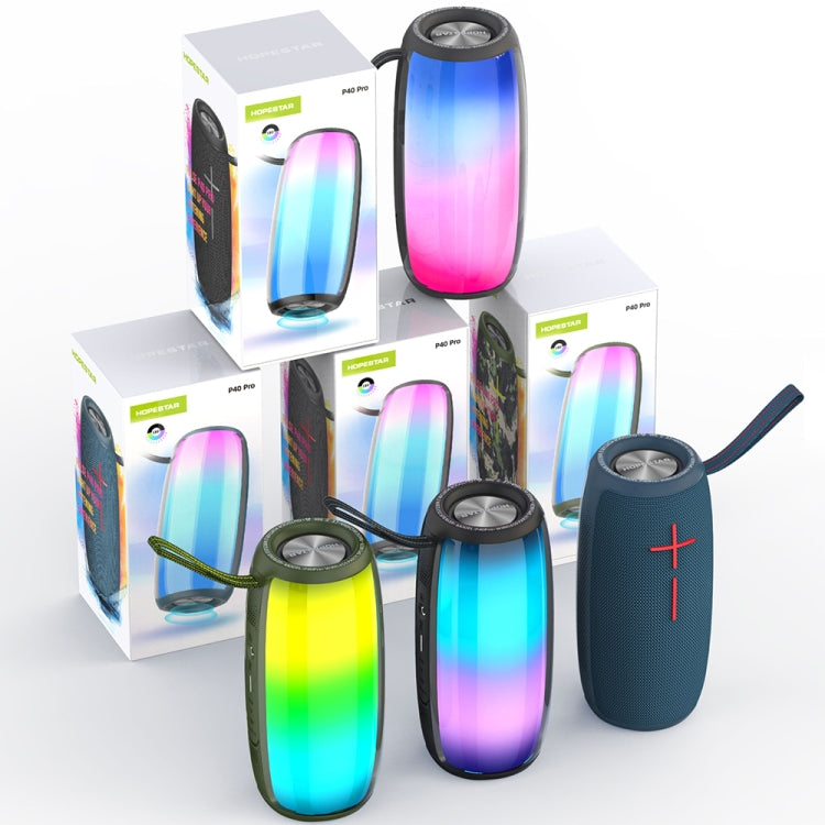 HOPESTAR P40 Pro IPX6 Waterproof RGB Light Wireless Bluetooth Speaker(Grey) - free shipping - PMC Jewellery - Order now!