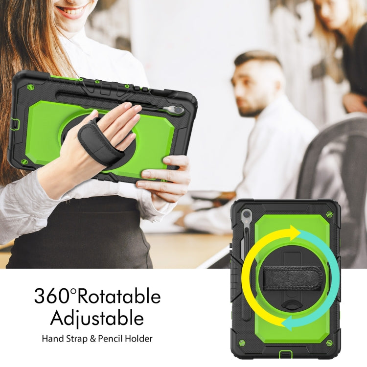 For Samsung Galaxy Tab S8 / S7 Silicone Hybrid PC Tablet Protective Case(Black+Yellow Green) - Galaxy Tab S8 Cases by PMC Jewellery | Online Shopping South Africa | PMC Jewellery | Buy Now Pay Later Mobicred