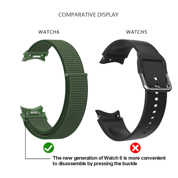 For Samsung Galaxy Watch 6 Woven Nylon Loop Watch Band(Powder Sand) - Watch Bands by PMC TechLife | Online Shopping South Africa | PMC TechLife