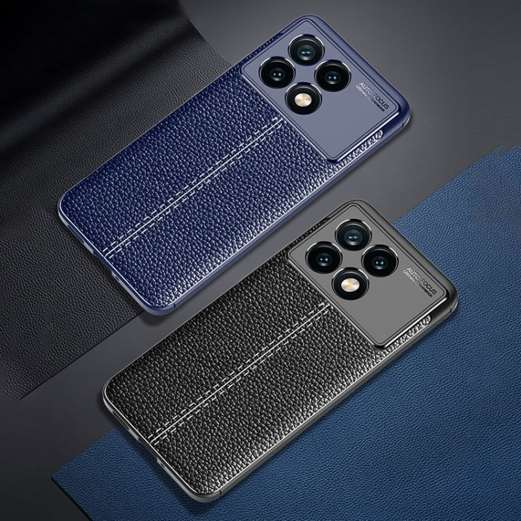 For Xiaomi Redmi K70 Pro Litchi Texture Shockproof TPU Phone Case(Blue) - K70 Pro Cases by PMC TechLife | Online Shopping South Africa | PMC TechLife | Buy Now Pay Later Mobicred