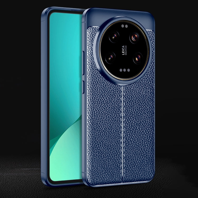 For Xiaomi 14 Ultra Litchi Texture Shockproof TPU Phone Case(Blue) - 14 Ultra Cases by PMC Jewellery | Online Shopping South Africa | PMC Jewellery | Buy Now Pay Later Mobicred