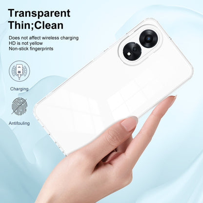 For OPPO A78 4G 3 in 1 Clear TPU Color PC Frame Phone Case(White) - OPPO Cases by PMC Jewellery | Online Shopping South Africa | PMC Jewellery | Buy Now Pay Later Mobicred