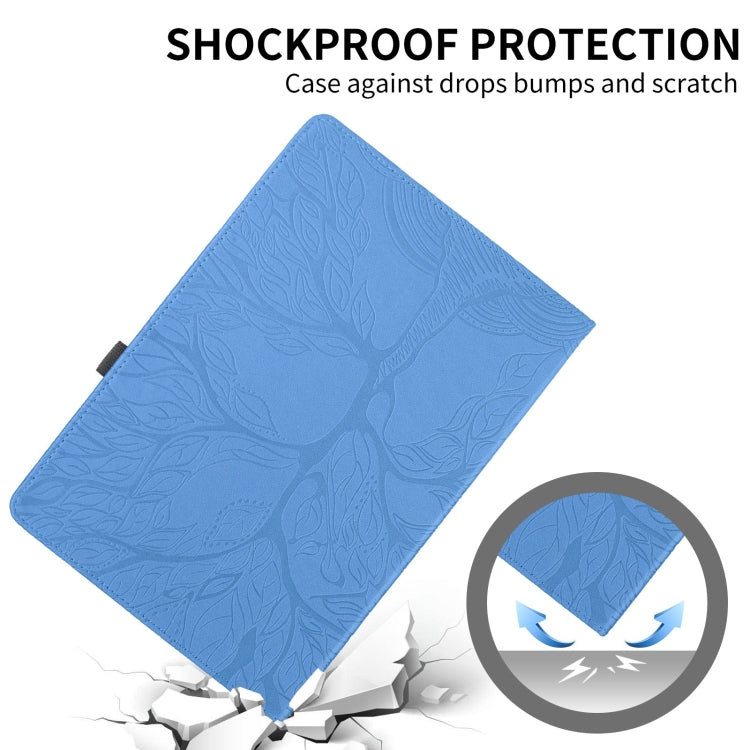 For Samsung Galaxy Tab S9+ / S8+ / S7+ Tree Life Embossed Rotation Leather Tablet Case(Blue) - Tab A7 Lite T220 / T225 by PMC Jewellery | Online Shopping South Africa | PMC Jewellery