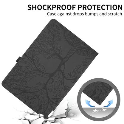 For Samsung Galaxy Tab S10 Ultra / S9 Ultra Tree Life Embossed Rotation Leather Tablet Case(Black) - Galaxy Tab S9 Ultra Cases by PMC Jewellery | Online Shopping South Africa | PMC Jewellery | Buy Now Pay Later Mobicred