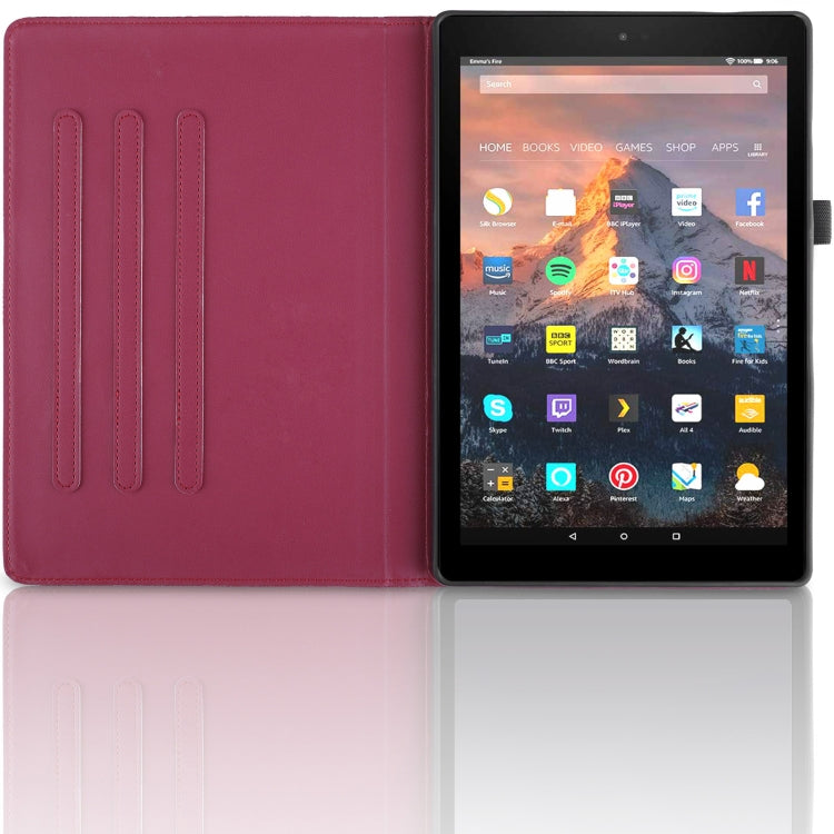 For Amazon Kindle Fire HD8 2015-2019 Tree Life Embossed Rotation Leather Tablet Case(Red) - Amazon by PMC TechLife | Online Shopping South Africa | PMC TechLife | Buy Now Pay Later Mobicred
