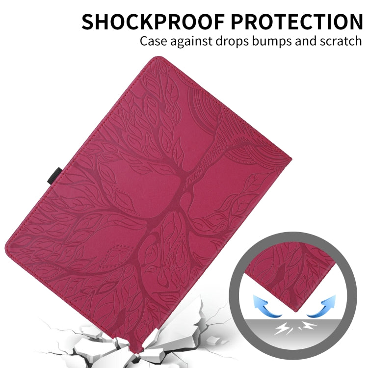 For Amazon Kindle Fire HD8 2015-2019 Tree Life Embossed Rotation Leather Tablet Case(Red) - Amazon by PMC TechLife | Online Shopping South Africa | PMC TechLife | Buy Now Pay Later Mobicred