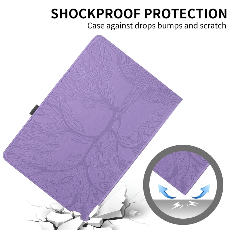 For Amazon Kindle Paperwhite 5 Tree Life Embossed Rotation Leather Smart Tablet Case(Purple) - Amazon by PMC TechLife | Online Shopping South Africa | PMC TechLife | Buy Now Pay Later Mobicred