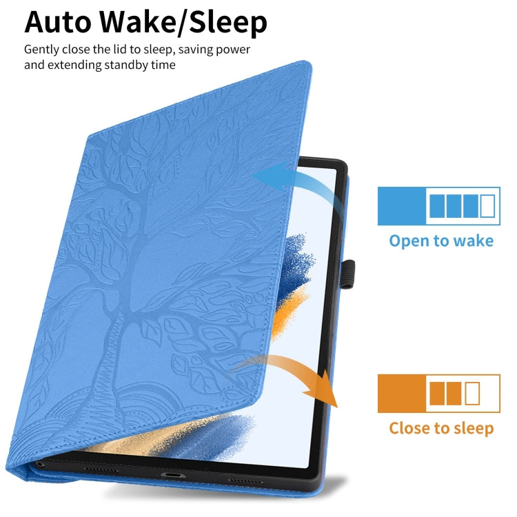 For Amazon Kindle Paperwhite 5 Tree Life Embossed Rotation Leather Smart Tablet Case(Blue) - Amazon by PMC TechLife | Online Shopping South Africa | PMC TechLife | Buy Now Pay Later Mobicred