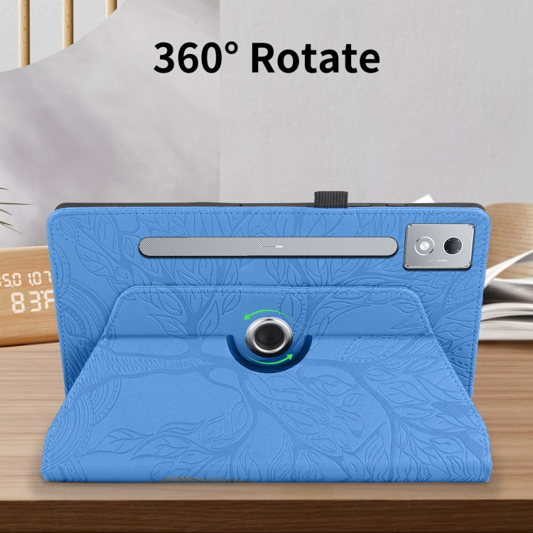 For Lenovo Tab P12 / Xiaoxin Pad Pro 12.7 2025 Tree Life Embossed Rotation Leather Tablet Case(Blue) - Lenovo by PMC TechLife | Online Shopping South Africa | PMC TechLife | Buy Now Pay Later Mobicred