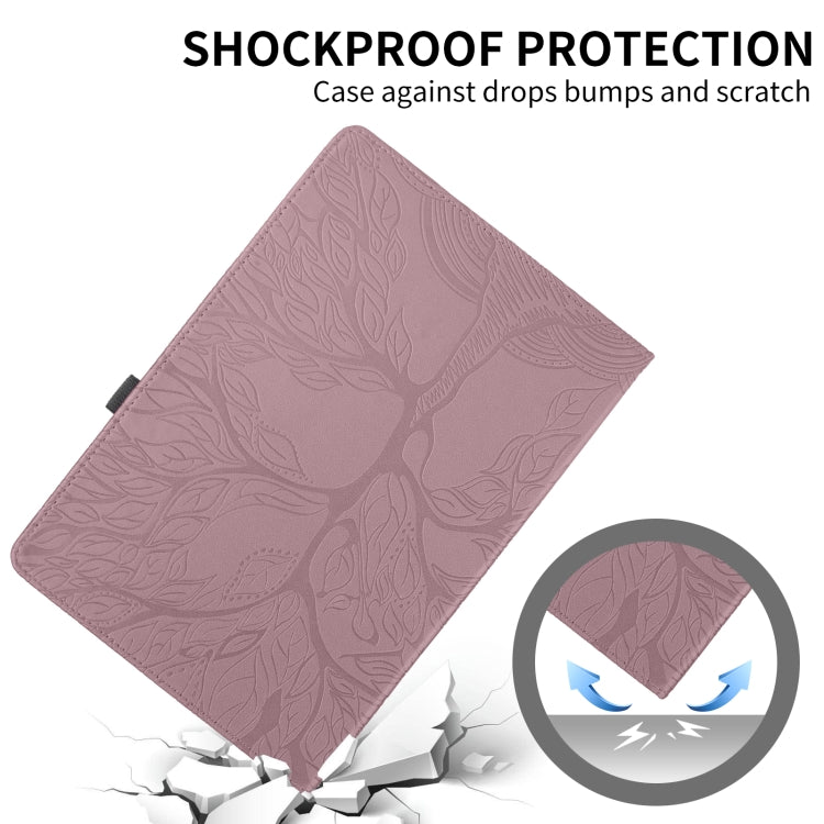 For Nokia T20 10.4 2021 Tree Life Embossed Rotation Leather Tablet Case(Rose Gold) - Nokia by PMC TechLife | Online Shopping South Africa | PMC TechLife | Buy Now Pay Later Mobicred
