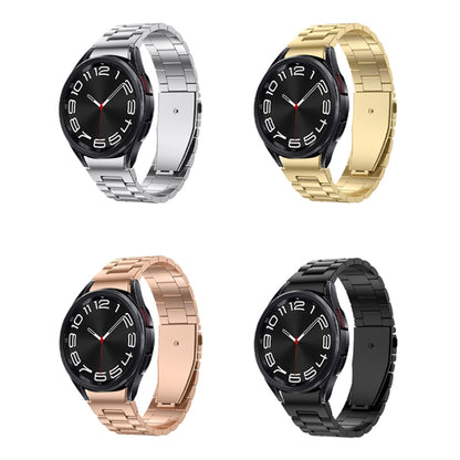 For Samsung Galaxy Watch 6 Three Strains Metal Watch Band(Black) - Watch Bands by PMC Jewellery | Online Shopping South Africa | PMC Jewellery