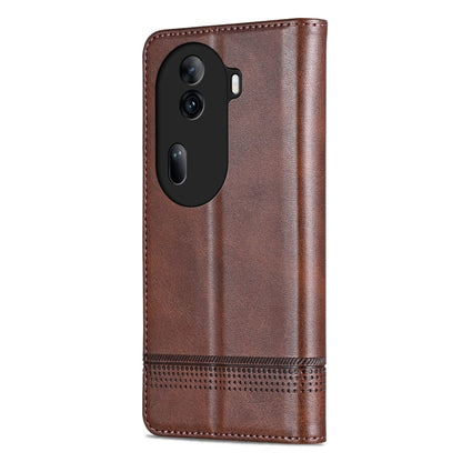 For OPPO Reno11 Pro China AZNS Magnetic Calf Texture Flip Leather Phone Case(Dark Brown) - Reno11 Pro Cases by AZNS | Online Shopping South Africa | PMC Jewellery | Buy Now Pay Later Mobicred