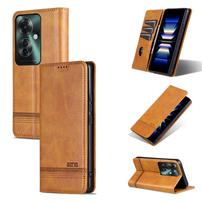 For OPPO Reno11 F AZNS Magnetic Calf Texture Flip Leather Phone Case(Light Brown) - Reno11 F Cases by AZNS | Online Shopping South Africa | PMC Jewellery | Buy Now Pay Later Mobicred