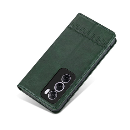 For OPPO Reno12 Pro Global AZNS Magnetic Calf Texture Flip Leather Phone Case(Dark Green) - Reno12 Pro Cases by AZNS | Online Shopping South Africa | PMC Jewellery | Buy Now Pay Later Mobicred