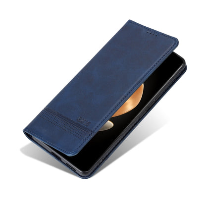 For OPPO Reno12 F 4G AZNS Magnetic Calf Texture Flip Leather Phone Case(Dark Blue) - Reno12 F Cases by AZNS | Online Shopping South Africa | PMC Jewellery | Buy Now Pay Later Mobicred