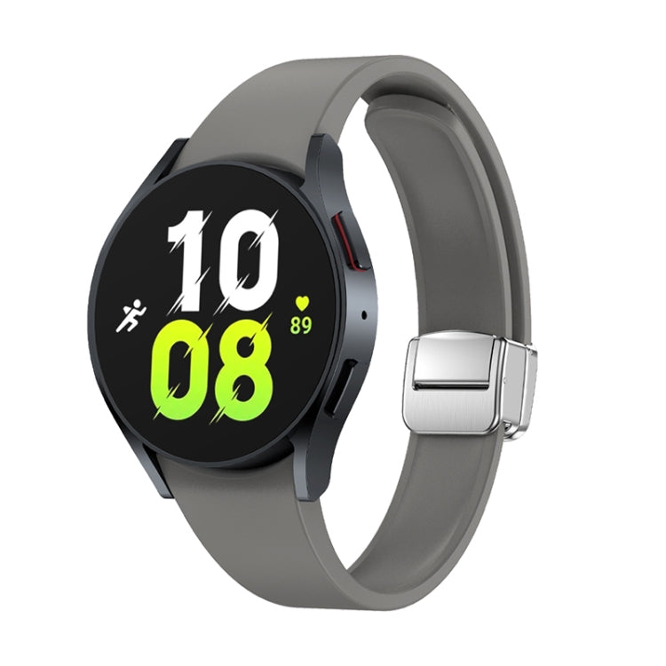 For Samsung Galaxy Watch 6 Magnetic Folding Silver Buckle Silicone Watch Band(Grey) - free shipping - PMC TechLife - Order now!