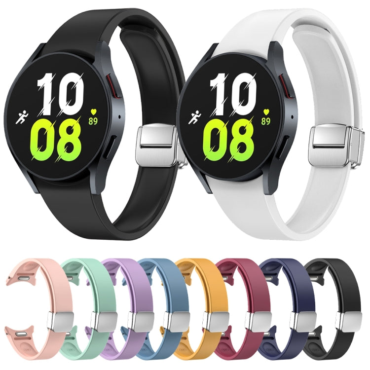 For Samsung Galaxy Watch 6 Magnetic Folding Silver Buckle Silicone Watch Band(White) - free shipping - PMC TechLife - Order now!