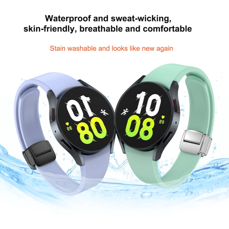 For Samsung Galaxy Watch 6 Magnetic Folding Silver Buckle Silicone Watch Band(White) - free shipping - PMC TechLife - Order now!