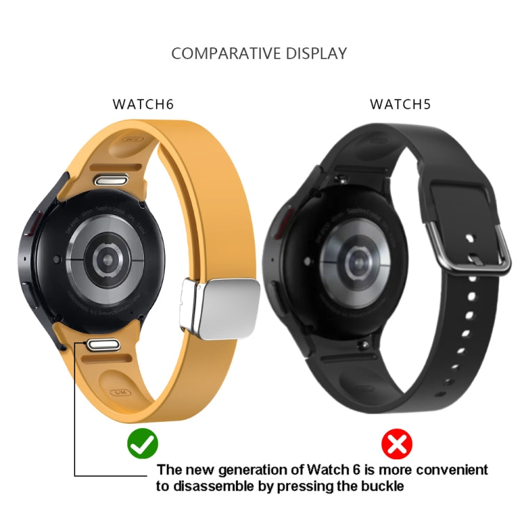 For Samsung Galaxy Watch 6 Magnetic Folding Silver Buckle Silicone Watch Band(Pink) - free shipping - PMC TechLife - Order now!