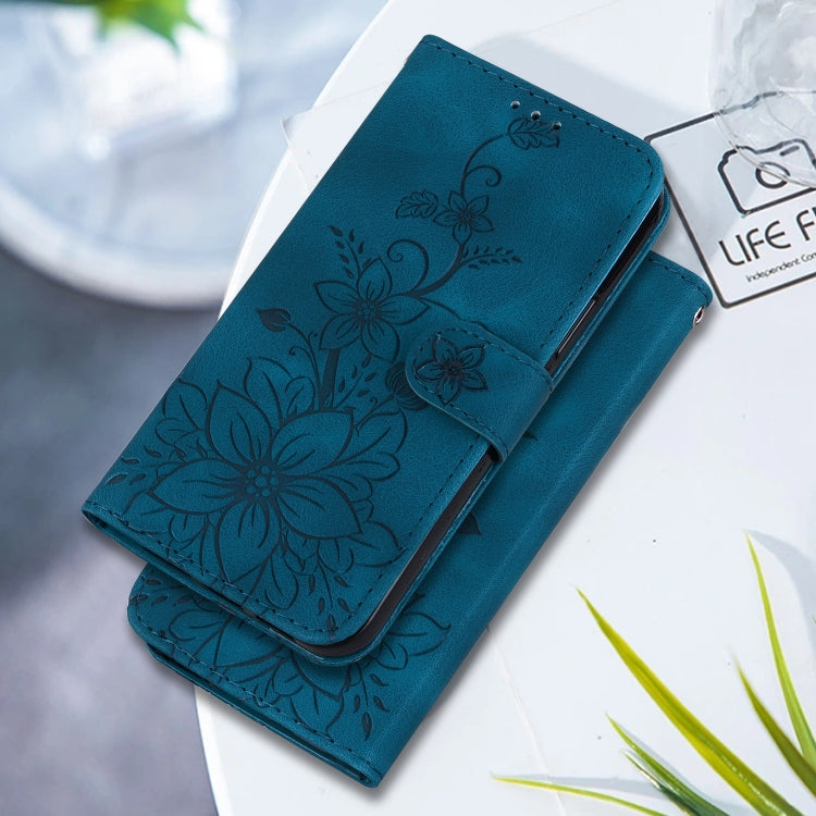 For Google Pixel 9 Pro Lily Embossed Leather Phone Case(Dark Blue) - free shipping - PMC TechLife - Order now!