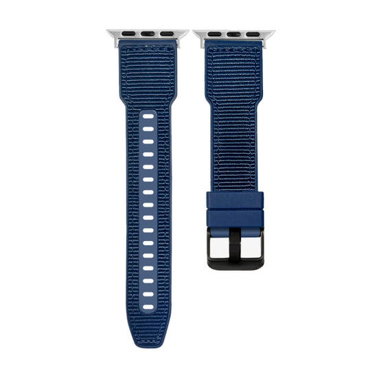 For Apple Watch Ultra 2 49mm Hybrid Braid Nylon Silicone Watch Band(Blue) - Watch Bands by PMC Jewellery | Online Shopping South Africa | PMC Jewellery