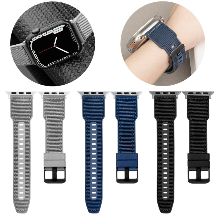 For Apple Watch Ultra 2 49mm Hybrid Braid Nylon Silicone Watch Band(Grey) - Watch Bands by PMC TechLife | Online Shopping South Africa | PMC TechLife | Buy Now Pay Later Mobicred
