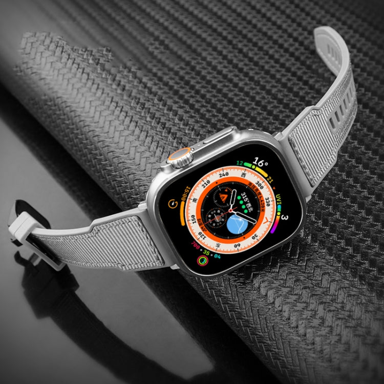 For Apple Watch SE 2023 40mm Hybrid Braid Nylon Silicone Watch Band(Grey) - Watch Bands by PMC TechLife | Online Shopping South Africa | PMC TechLife