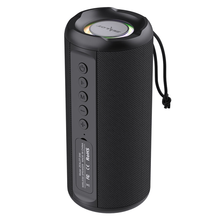 Zealot S46 TWS Portable Wireless Bluetooth Speaker with Colorful Light(Black) - Desktop Speaker by ZEALOT | Online Shopping South Africa | PMC Jewellery | Buy Now Pay Later Mobicred