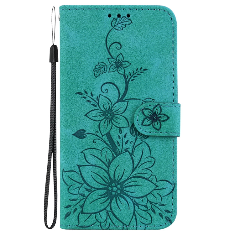 For Infinix Hot 40 / Hot 40 Pro Lily Embossed Leather Phone Case(Green) - Infinix Cases by PMC TechLife | Online Shopping South Africa | PMC TechLife | Buy Now Pay Later Mobicred