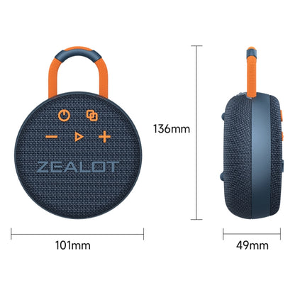 Zealot S77 IPX7 Waterproof Portable Wireless Bluetooth Speaker(Black) - Waterproof Speaker by ZEALOT | Online Shopping South Africa | PMC Jewellery | Buy Now Pay Later Mobicred