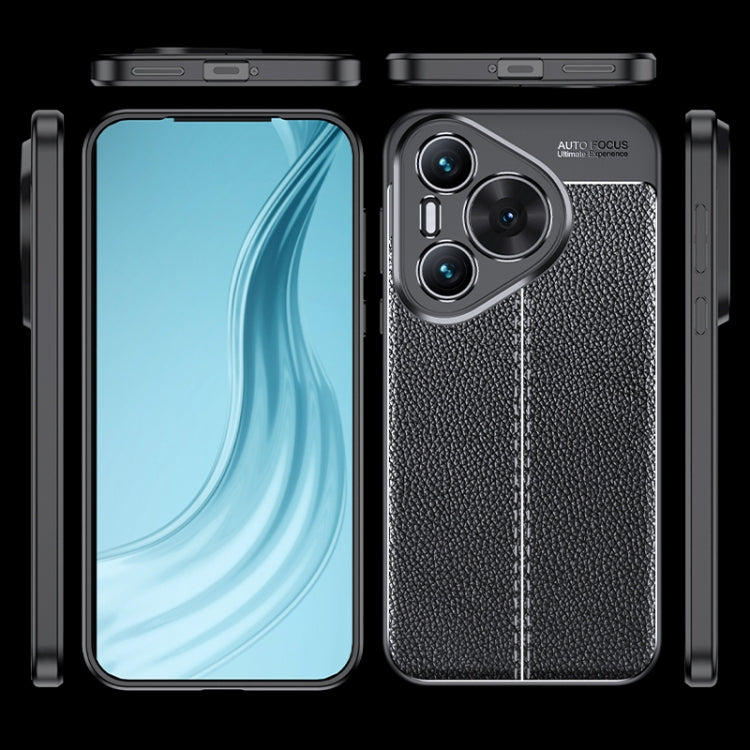 For Huawei Pura 70 Litchi Texture TPU Shockproof Phone Case(Black) - Huawei Cases by PMC Jewellery | Online Shopping South Africa | PMC Jewellery | Buy Now Pay Later Mobicred