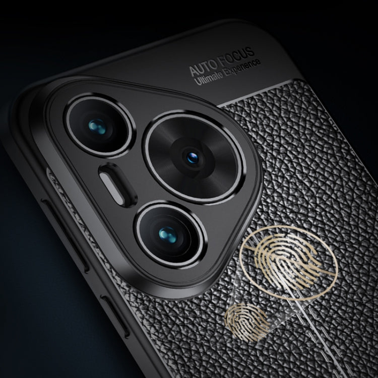For Huawei Pura 70 Litchi Texture TPU Shockproof Phone Case(Black) - Huawei Cases by PMC Jewellery | Online Shopping South Africa | PMC Jewellery | Buy Now Pay Later Mobicred
