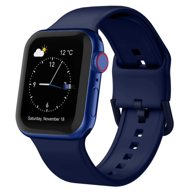 For Apple Watch Series 8 41mm Pin Buckle Silicone Watch Band(Midnight Blue) - free shipping - PMC TechLife - Order now!
