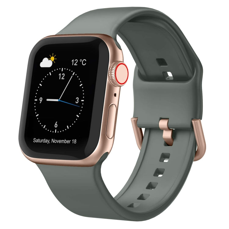 For Apple Watch Series 7 41mm Pin Buckle Silicone Watch Band(Olive) - free shipping - PMC TechLife - Order now!
