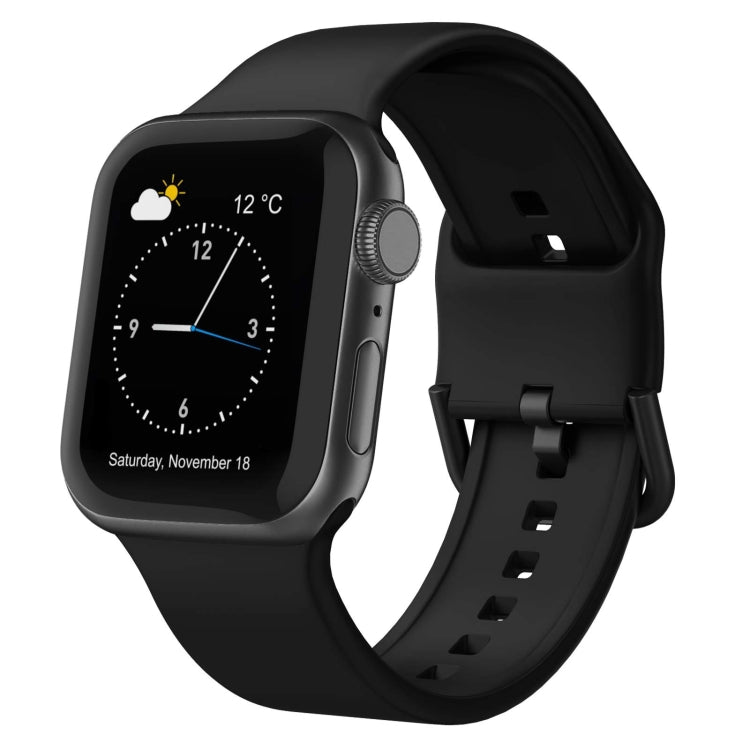 For Apple Watch SE 40mm Pin Buckle Silicone Watch Band(Black) - free shipping - PMC TechLife - Order now!