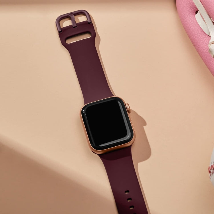 For Apple Watch SE 40mm Pin Buckle Silicone Watch Band(Wine Red) - free shipping - PMC TechLife - Order now!